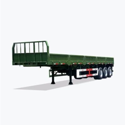 China 50ton Steel 3 Axles Side Wall Semi Trailer for Medium-heavy and Bulk Cargo Transportation for sale