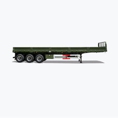 China Customization 30t 40t 3 Axle Trailer with Steel Side Wall and Detachable Board Fence for sale