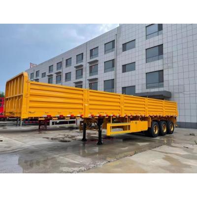 China Heavy Duty Tri-Axle Side Wall Semi Trailer Tipping Trailer for Bulk Cargo Transport for sale