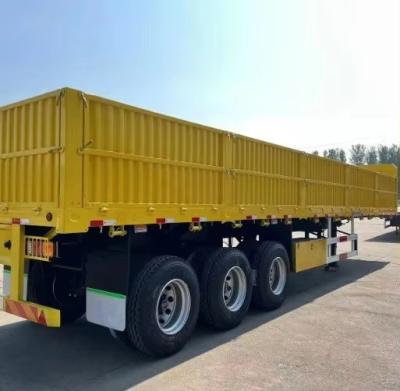 China 30-90 Tons Fence Type Cargo Truck Trailer Side Wall Semi Trailer for Bulk for sale