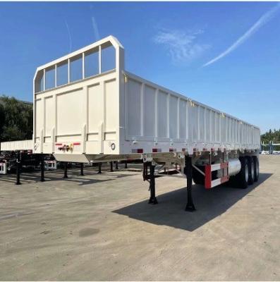 China Max Payload of 30000 kg Steel Fence Dropside Side Wall Semi Trailer for Bulk Transport for sale