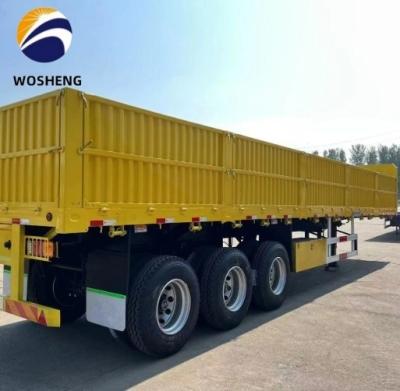 China 3 Axle Side Plate Trailer with 600mm 800mm 1200mm Heightening Side Wall for sale