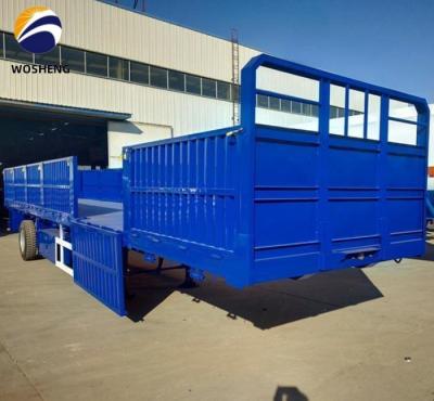 China 50 Tons 3 Axle Side Plate Truck Semi Trailer with Heightening Side Wall for sale