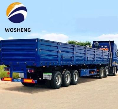 China JOST King Pin 3 Axle 50 Tons Side Plate Truck Semi Trailer with Heightening Side Wall for sale