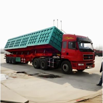 China 13000*2550*2900mm Elevador lateral Side Hydraulic Cylinder Dump Trailer para solicitação do cliente à venda