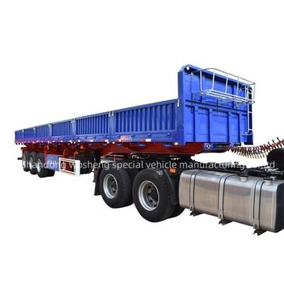 China Tri-Axle Hydraulic Lift Side Tipper Side Tipping Dump Semi-Trailer for Truck Trailer for sale