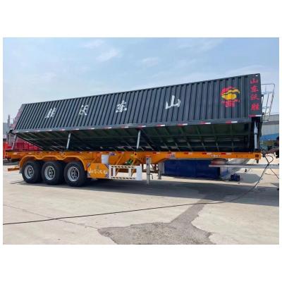 China Hot Market Semi Trailers 3 Axle 30-100 Ton Tipper Side Trailer with Hydraulic System for sale