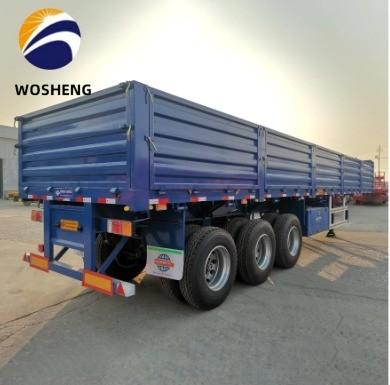 China 40 100 Tons Dropside Sidewall Semi Trailer for Heavy Duty Steel Cargo Transportation for sale