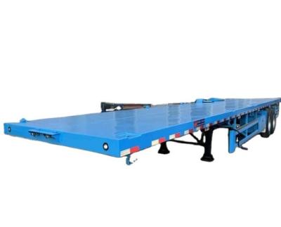 China 2 Axle 3 Axle Shipping Container Truck Trailer Flatbed Semi Trailer 12400x2610x1550mm for sale