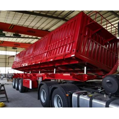 China 13/16 Ton Axle Side Semi Tipping Trucks for Bulk Cargo Steel Material from Professional for sale