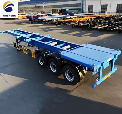 China 3 or 4 Axles 20-45 Feet Container Truck Trailer Chassis Steel Skeleton Semi Trailer for sale