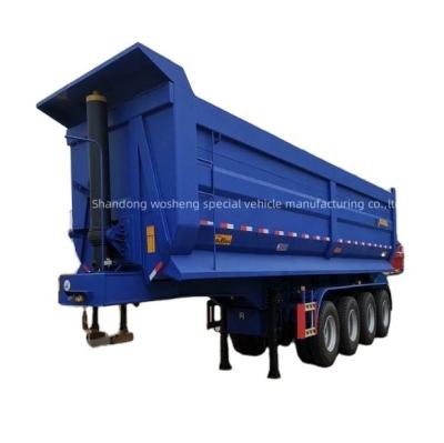 China Heavy Duty 50-80 ton 3/4/5 Axles Hydraulic End Tilt Trailer Rear Dump Truck Trailer for sale