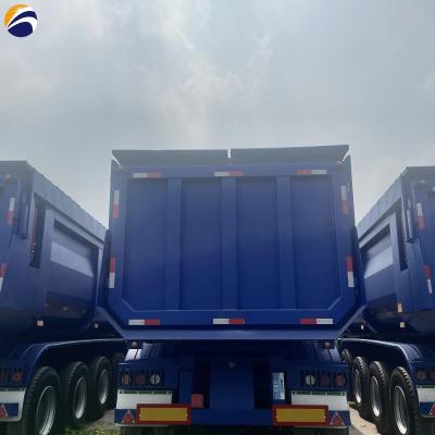 China 40ft 60ft 3/4/5 Axle U Type Hydraulic Dump Trailer Semi Truck Used Dump Semi Trailer for sale