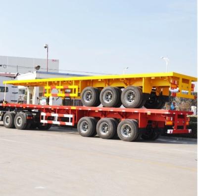 China 3 Axle 4 Axle Q345b and T700L Steel Flatbed Container Trailer for All Kind of Cargo for sale