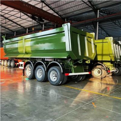 China 60T Capacity Square Shape Rear Dump Semi Trailer for Sand Stone Grain Transporting for sale