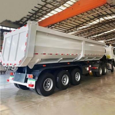 China Direct Heavy Duty 3 Axles 4 Axles 50-80 Tons Hydraulic Tipper Rear Dump Semi Trailer for sale