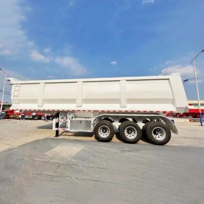 China 3 Axle U/Square Shape Dumper Dumping Tipper Hydraulic Rear Tipping Truck Semi Dump Trailer for sale