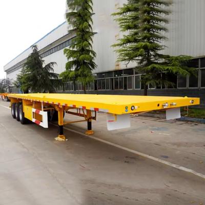 China Directly Sells 3 Axle 50T Flatbed 40ft Container Trailer with Customization Options for sale