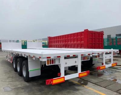 China 3 Axles or Customization 20ft/40ft Container Flatbed Trailer with or without Front Fender for sale