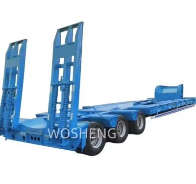 China 40ft Gooseneck Transport Heavy Machine Low Bed Semi Trailer with 3.5