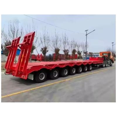 China Steel 40-100TON Container Truck Trailer Gooseneck Low Loader Semi Trailer with 4 Axles for sale