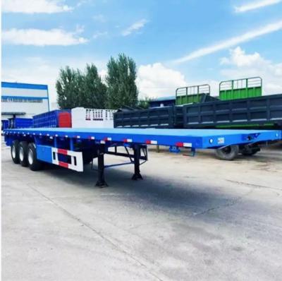 China 12m Flatbed Container Shipping Semi Trailer Truck Trailers with Mechanical Suspension for sale