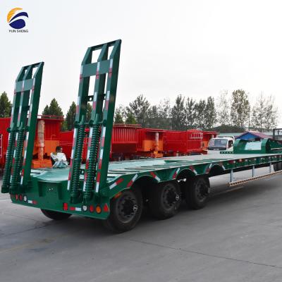 China Special lowboy lowbed semi trailer 80 tons payload Steel King pin 2