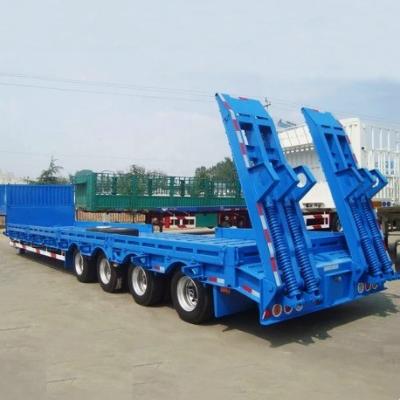 China 120T Capacity Low Bed Truck Semi Trailer Suspension Air or Mechanical with Guarantee for sale