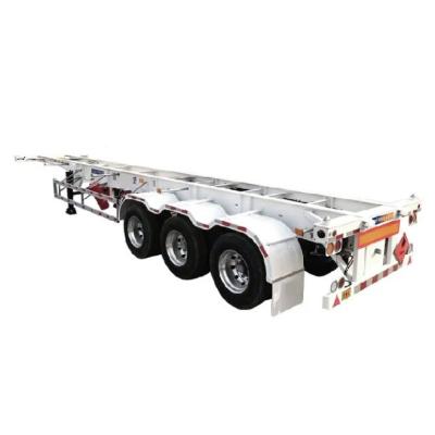 China Mechanical Suspension Three Axles 20FT/40FT Container Chassis Skeleton Semi Trailer for sale