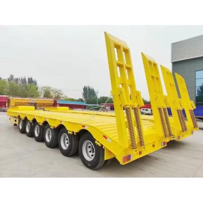 China Woshang Mading Multi Steering Axle Excavator Heavy Duty Equipment Low Loader Lowbed Semi Trailer for Truck for sale