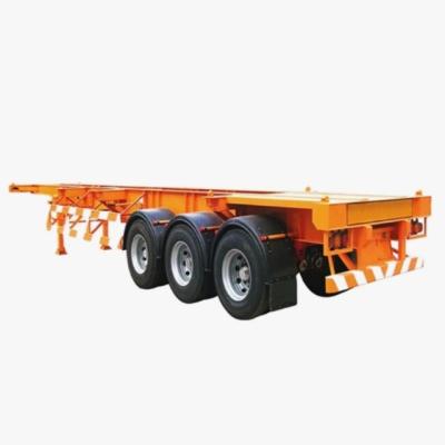 China 48FT Flatbed/Skeleton Terminal Port Container Shipping Trailer Truck with Main Beam Q345B for sale