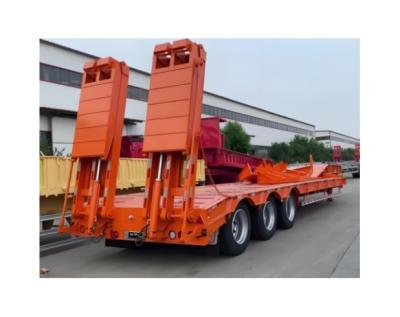 China Truck Trailer 2024 Type Steering and Swivel Lifting Air Bag Axle Lowbed Semi Trailer for sale