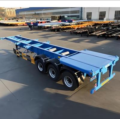 China 20ft 40ft 45ft Container Skeleton Semi Trailer Tare Weight 6.5 tons Landing Gear 28ton/pc for sale