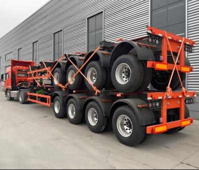 China 2 Axle 3 Axle 4 Axle Skeleton Trailer for Transporting 20ft 40ft 45ft Containers at Best for sale