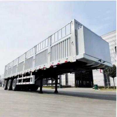 China 12400x2500x3650mm 2as 3as 4as magazijnheining Halve aanhangwagen voor 30-120 ton lading Te koop