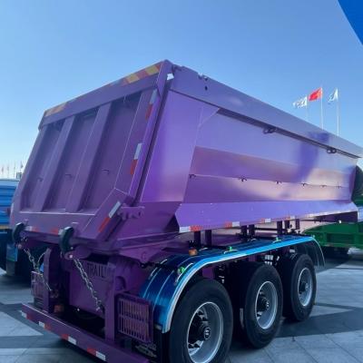 China 3 Axles Type Rear Dump Trailer U Shape Tipping Semi Trailer 9800x2500x3500mm for sale