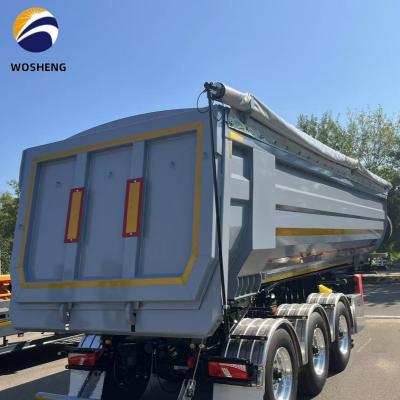 China 35 Cubic Meter U Shape 60 Tons Hydraulic Rear Unloading Heavy Duty Dump Truck Trailer for sale