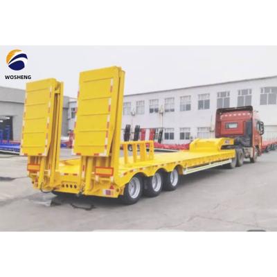 China Heavy-Duty Load Semi-Trailer Extendable 40ft Low Bed Trailer 3 Axles for Truck Trailer for sale