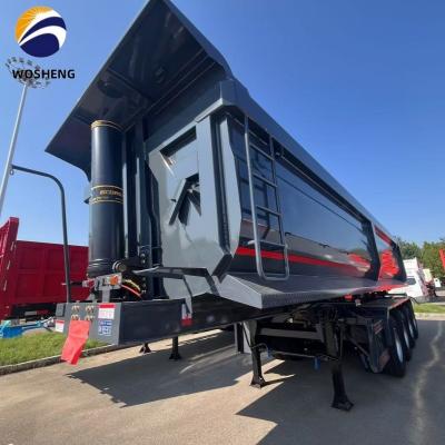 China Truck Trailer 3 Axle 4 Axle Tipping Tipper Rear Dump Truck Semi Trailer For Construction for sale