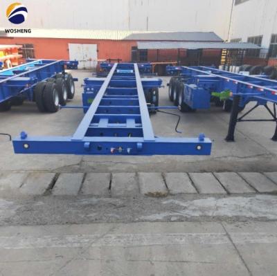 China Semi-Trailer Sale 20 FT 40 FT Tri Axles Skeletal Container Semi Trailers with 13Ton Axle for sale