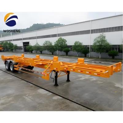 China 20ft 40ft 45ft Steel Skeleton Container Semi Trailer for Port Heavy Load Capacity for sale