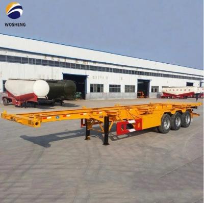 China Q345B Main Beam 500mm Height 3 Axle Skeleton Semi Trailer For Container Transport for sale