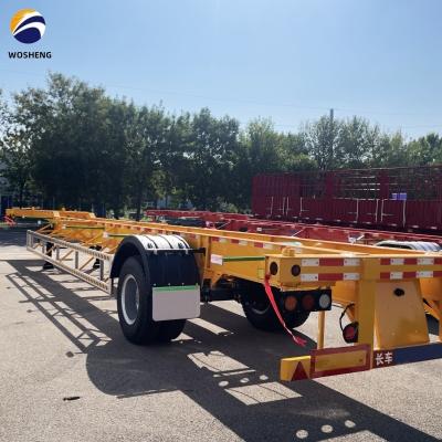 China 1/2 Axles 20ft 40ft 45ft Steel Skeleton Semi Trailer Container Transport for sale