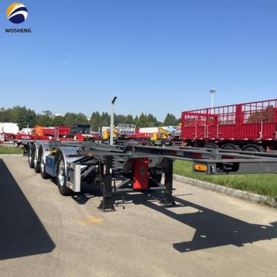 China 40ft 45ft 3 Axle Shipping Container Skeleton Trailer Gooseneck Chassis Semi Truck Trailer for sale