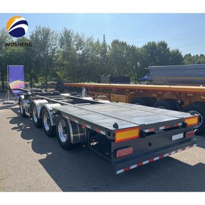 China 4 Axles Shipping Container Skeleton Trailer for Customized Color Container Transport for sale