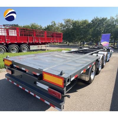 China Steel 4 Axles Skeleton 40 Ft Skeletal Chassis Semi Truck Skeleton Trailer for sale