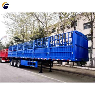 China Best 40-80 Ton Steel Materials Fence Truck Trailer for Transporting Animals and Cargo for sale