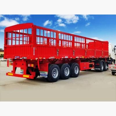 China 3/4 Assen Multifunctioneel hek Semi-trailer voor het vervoer van bulk dieren Graan Cargo Te koop