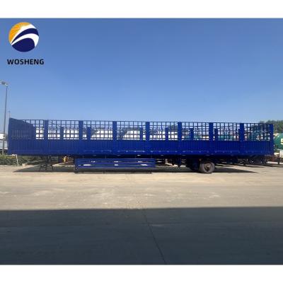 China High Fence Semi Trailer for Bulk Cargo 3 Axle 4 Axle Stake Type Truck Trailer for sale