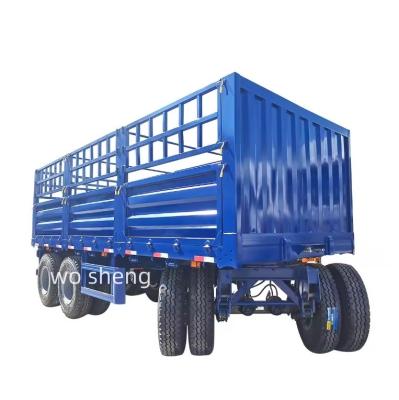 China Steel 2/3 Axles 10-30 Ton Flatbed Trailer with Fence Stake and T30/30 Brake System for sale